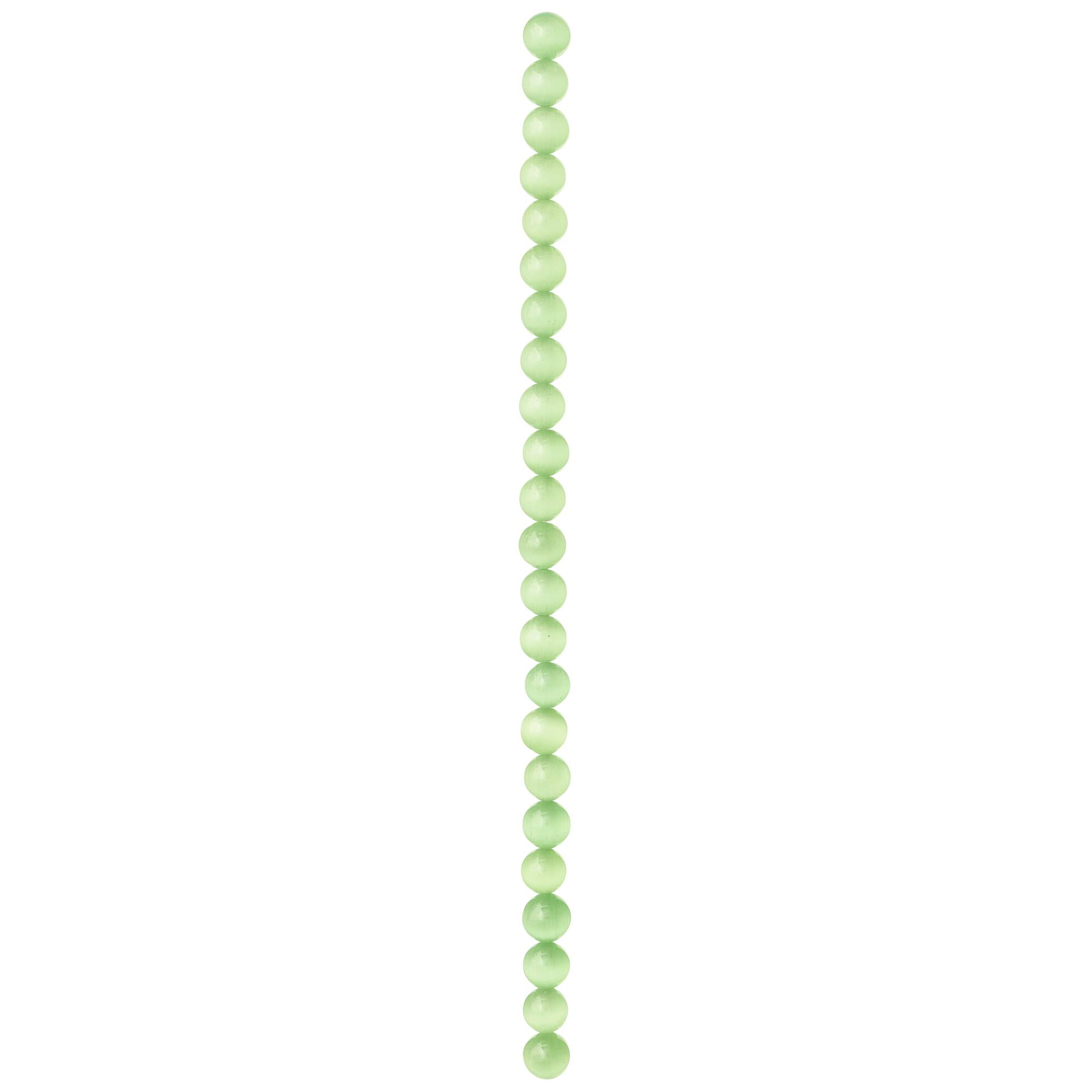 Peridot Cat's Eye Glass Round Beads, 10mm by Bead Landing™